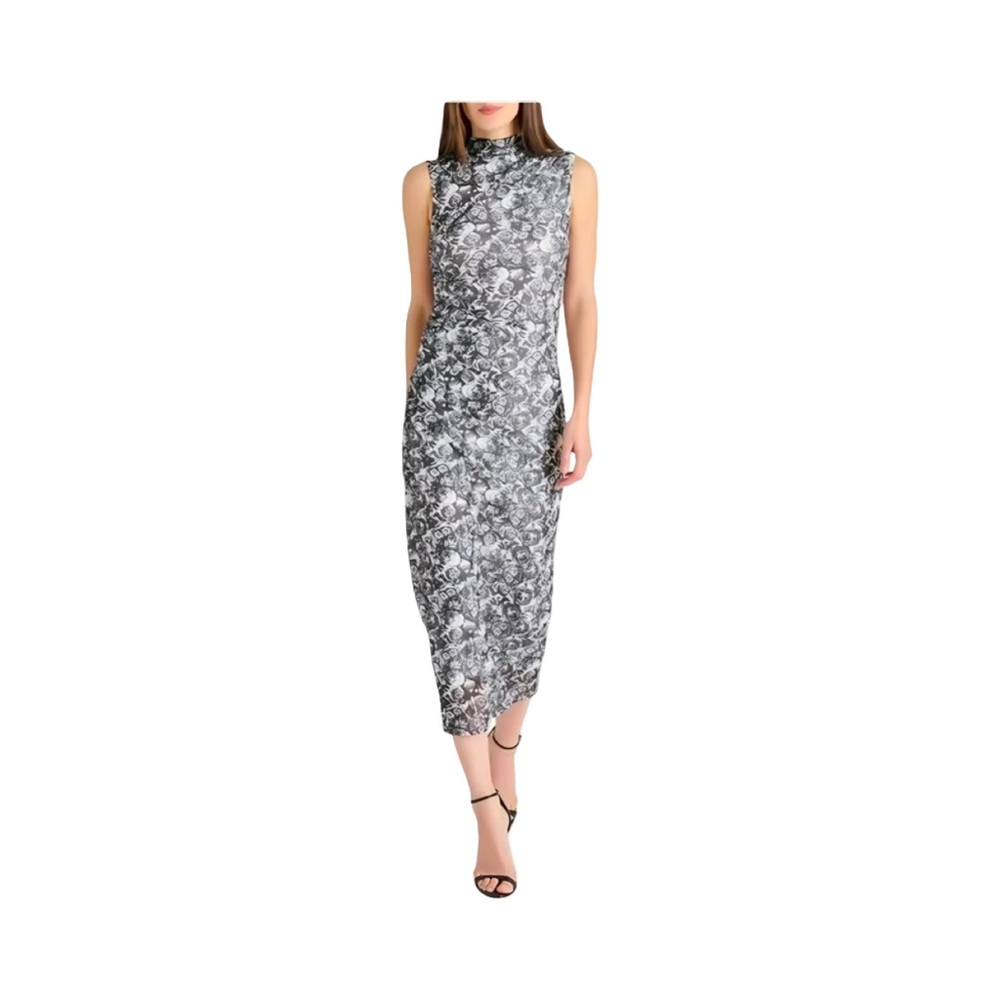 Betsey Johnson Sleeveless Floral Mock Neck Midi Dress NWT Size S